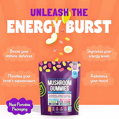 Mushroom Gummies Focus + Energy + Calm